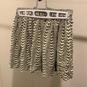 Soft Striped Green and White Skirt with Pockets